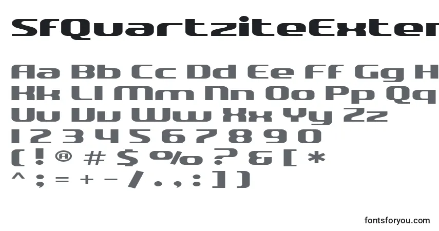 Шрифт SfQuartziteExtended – алфавит, цифры, специальные символы