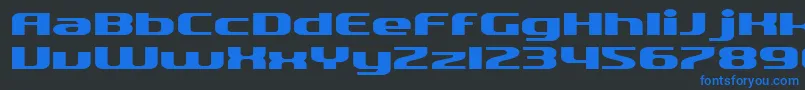 Fonte SfQuartziteExtended – fontes azuis em um fundo preto