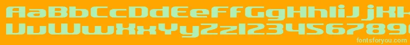 SfQuartziteExtended Font – Green Fonts on Orange Background