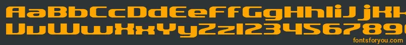 フォントSfQuartziteExtended – 黒い背景にオレンジの文字