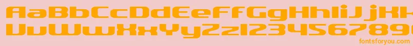 SfQuartziteExtended Font – Orange Fonts on Pink Background