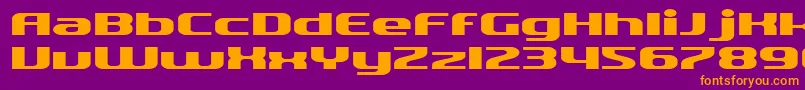 Czcionka SfQuartziteExtended – pomarańczowe czcionki na fioletowym tle