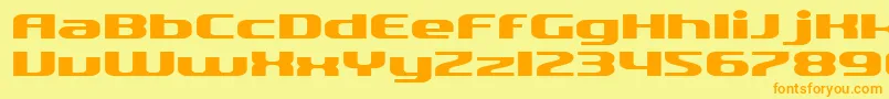 SfQuartziteExtended Font – Orange Fonts on Yellow Background