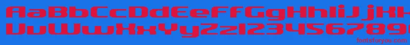 フォントSfQuartziteExtended – 赤い文字の青い背景