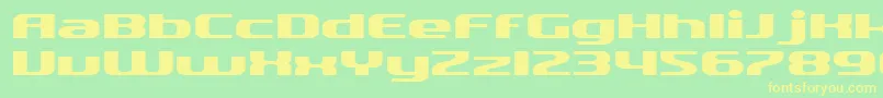 SfQuartziteExtended-Schriftart – Gelbe Schriften auf grünem Hintergrund