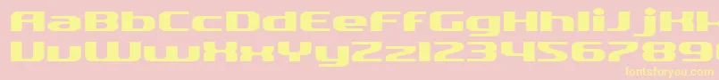 SfQuartziteExtended-Schriftart – Gelbe Schriften auf rosa Hintergrund
