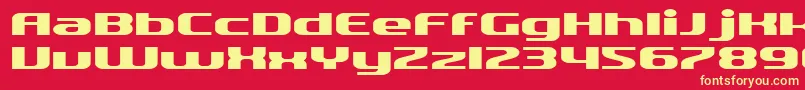 フォントSfQuartziteExtended – 黄色の文字、赤い背景