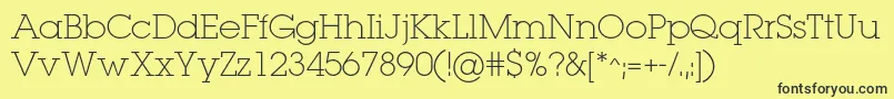 Lugaextralightc Font – Black Fonts on Yellow Background