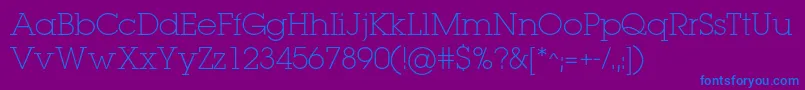 Lugaextralightc Font – Blue Fonts on Purple Background