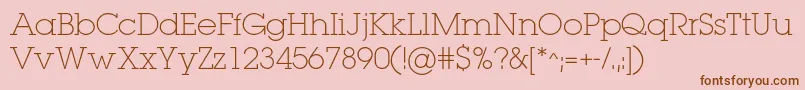 Lugaextralightc Font – Brown Fonts on Pink Background