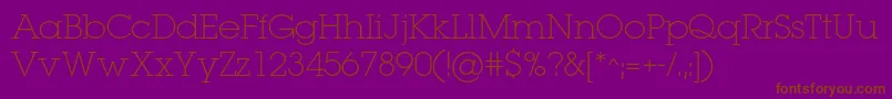 Lugaextralightc Font – Brown Fonts on Purple Background