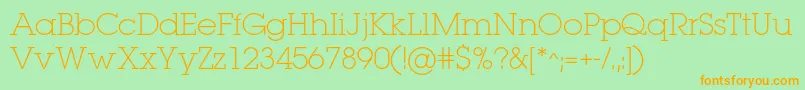 Lugaextralightc Font – Orange Fonts on Green Background