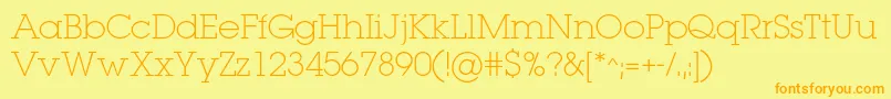 Lugaextralightc Font – Orange Fonts on Yellow Background