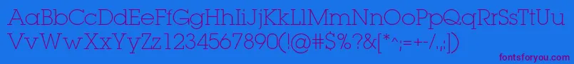 Lugaextralightc Font – Purple Fonts on Blue Background