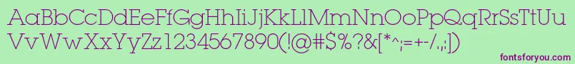 Lugaextralightc Font – Purple Fonts on Green Background