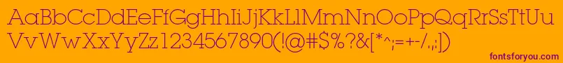 Lugaextralightc Font – Purple Fonts on Orange Background
