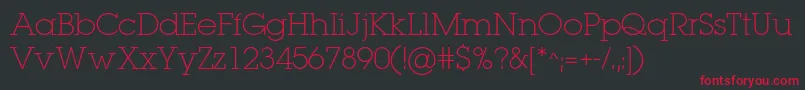 Lugaextralightc Font – Red Fonts on Black Background