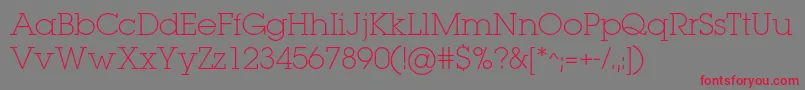 Lugaextralightc Font – Red Fonts on Gray Background