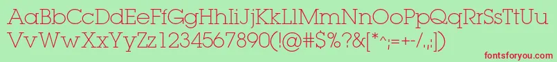 Lugaextralightc Font – Red Fonts on Green Background