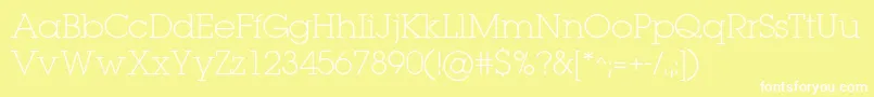 Lugaextralightc Font – White Fonts on Yellow Background