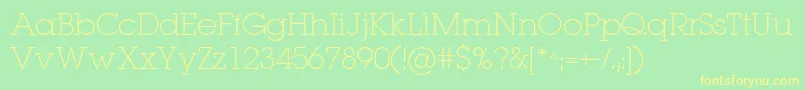 Lugaextralightc Font – Yellow Fonts on Green Background