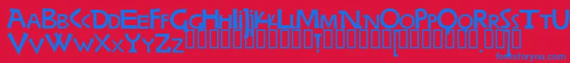 Woodb Font – Blue Fonts on Red Background