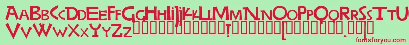 Woodb Font – Red Fonts on Green Background