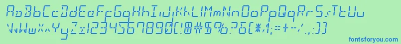 フォントLedsled – 青い文字は緑の背景です。
