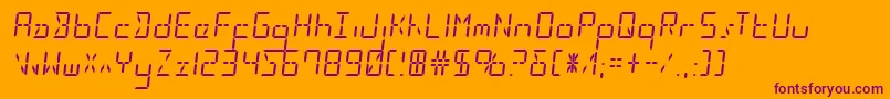 Ledsled Font – Purple Fonts on Orange Background