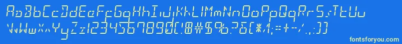 フォントLedsled – 黄色の文字、青い背景
