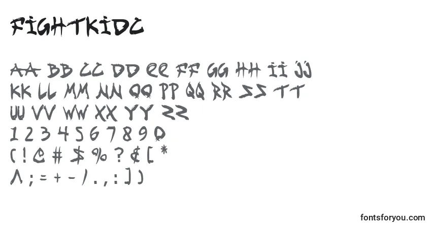 Schriftart Fightkidc – Alphabet, Zahlen, spezielle Symbole