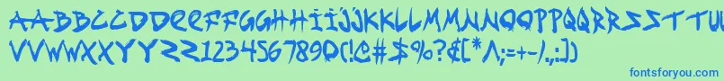 Fightkidc Font – Blue Fonts on Green Background