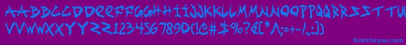 Fightkidc Font – Blue Fonts on Purple Background