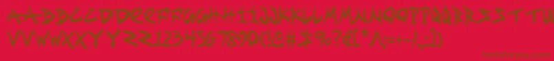 フォントFightkidc – 赤い背景に茶色の文字