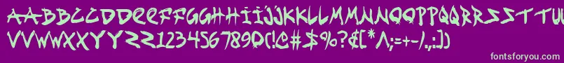 Fightkidc Font – Green Fonts on Purple Background