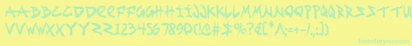 fuente Fightkidc – Fuentes Verdes Sobre Fondo Amarillo