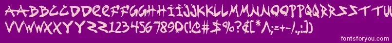 Fightkidc Font – Pink Fonts on Purple Background