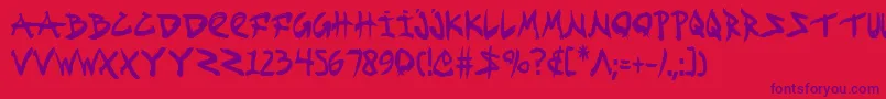 Fightkidc-fontti – violetit fontit punaisella taustalla