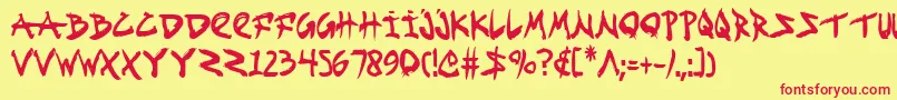 Fightkidc Font – Red Fonts on Yellow Background