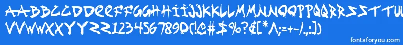 Fightkidc Font – White Fonts on Blue Background