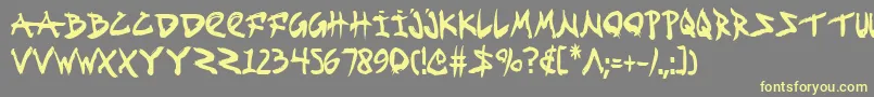 Fightkidc Font – Yellow Fonts on Gray Background