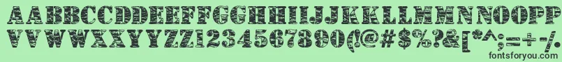 Camouflagej Font – Black Fonts on Green Background
