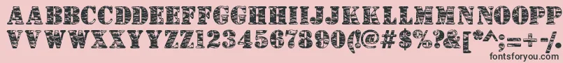 Camouflagej-Schriftart – Schwarze Schriften auf rosa Hintergrund