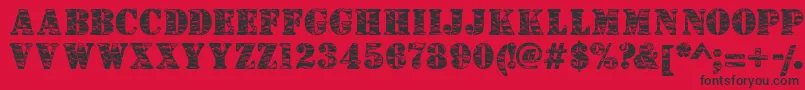 Camouflagej Font – Black Fonts on Red Background