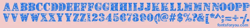 Camouflagej-Schriftart – Blaue Schriften auf rosa Hintergrund