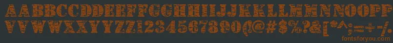 Camouflagej-fontti – ruskeat fontit mustalla taustalla