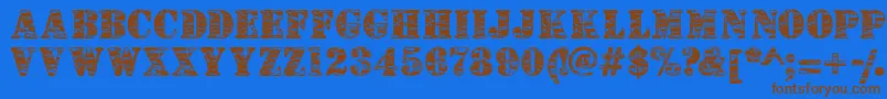 Camouflagej Font – Brown Fonts on Blue Background