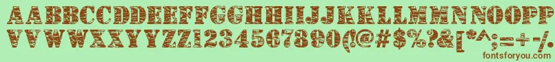 Camouflagej Font – Brown Fonts on Green Background