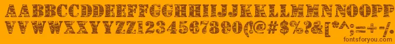 Camouflagej Font – Brown Fonts on Orange Background