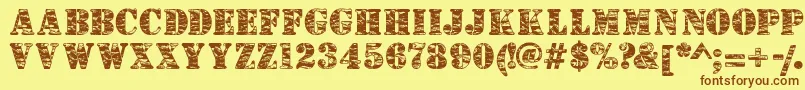 Camouflagej Font – Brown Fonts on Yellow Background